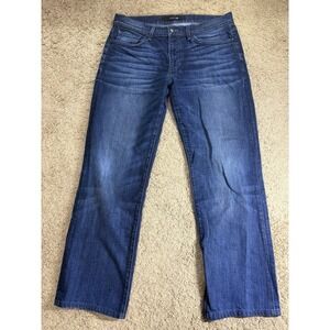 Joe's Jeans Men 33 Raymond Low Rise Dark Blue Denim Straight Leg Whiskered